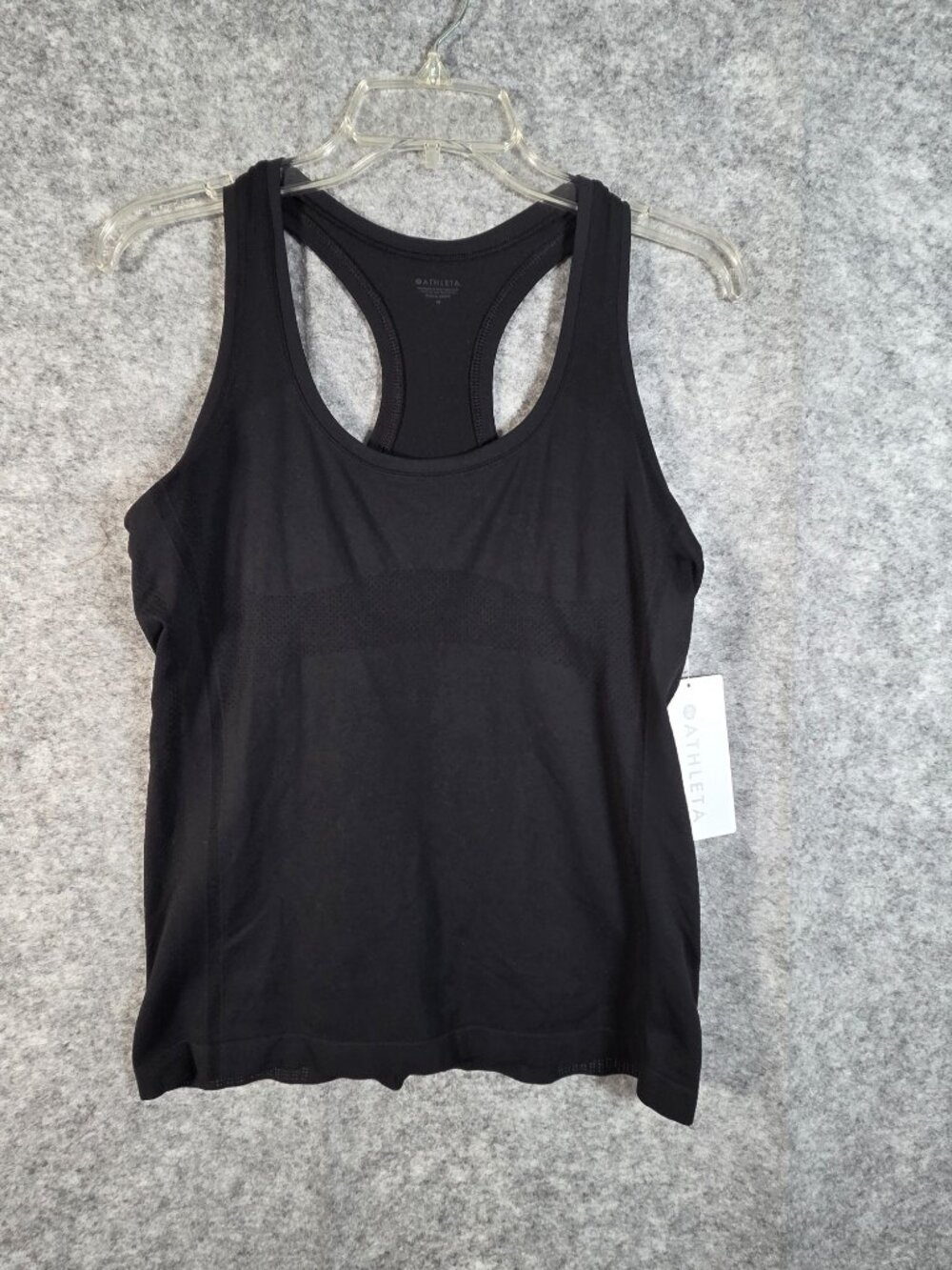 Athleta Black Racerback Workout Tank Top NWT Size M Yoga Gym Athleisure - Picture 2 of 7